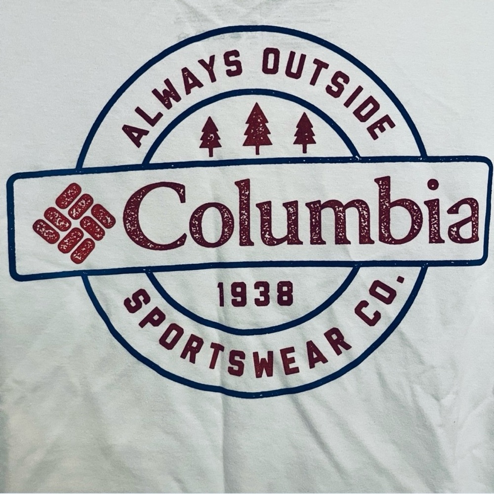 Mens Columbia Sportswear Company T-Shirt SM Columbia tshirt tee white red blue - Picture 3 of 10